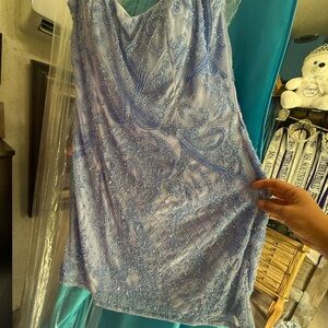 Alyce Paris Light Blue Mini Dress